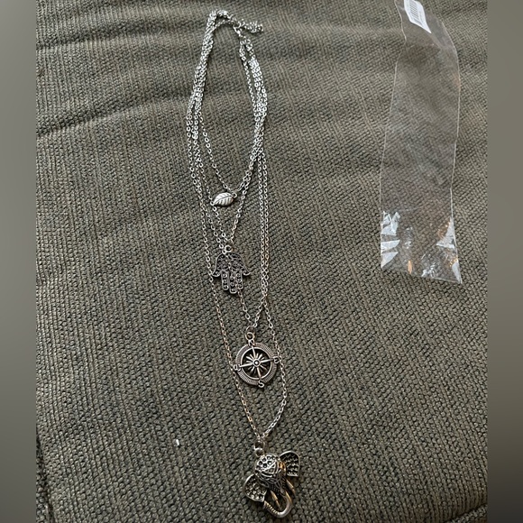 NWOT Women Multi-layer Long Chain Pendant Crystal Choker Necklace Jewelry - Picture 6 of 11